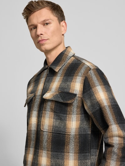 MCNEAL Overhemdjack met ritssluiting Cognac - 3