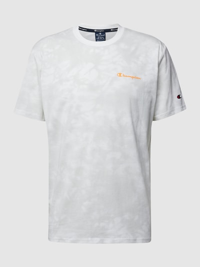 CHAMPION T-shirt z napisem z marką Beżowy 2