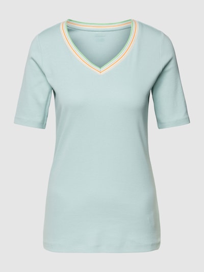 Tom Tailor T-Shirt mit kontrastivem V-Ausschnitt Mint 2