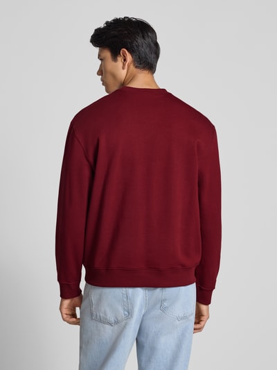 Calvin Klein Jeans Regular Fit Sweatshirt mit Logo-Print Modell 'Terry' Bordeaux 5