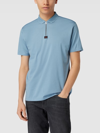 HUGO Poloshirt met korte ritssluiting Bleu - 4