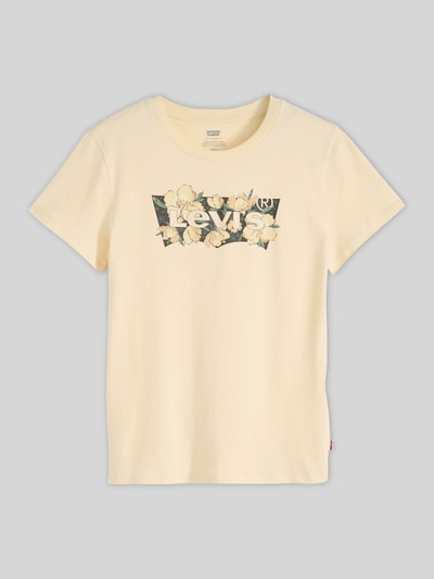 Levi's® Koszulka z nadrukiem logo, krój regular fit Pastelowy żółty 2