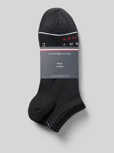 Produktfoto, Sneaker-Socken aus Baumwoll-Mix im 4er-Pack von Tommy Hilfiger, Optik: Unifarben, Label-Schriftzug, Logo-Print, Bundabschluss: Gerippt, Multipack: 4er-Pack, Material: Baumwoll-Mix