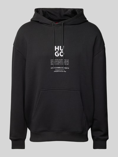 HUGO Hoodie met labelprint, model 'Dflohood' Zwart - 2