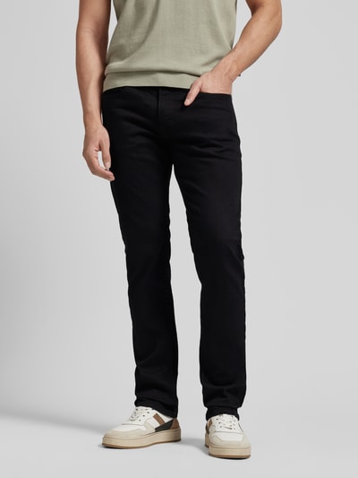 Pierre Cardin Tapered Fit Jeans mit Label-Patch  Modell 'Lyon' Black 4