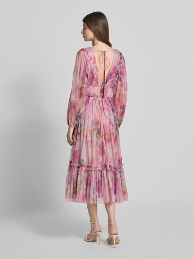 LACE & BEADS Cocktailjurk met V-hals Roze - 5