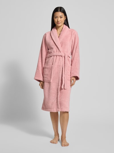 Christian Berg Woman Bademantel mit Bindegürtel und aufgesetzten Taschen Altrosa 4