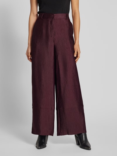 Vero Moda Relaxed Fit Weite Hose aus fließendem Viskose-Mix Modell 'RAQUEL' Bordeaux 4