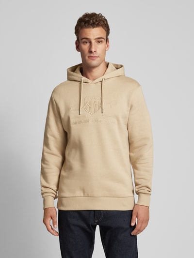 Gant Hoodie mit Label-Stitching Beige 4