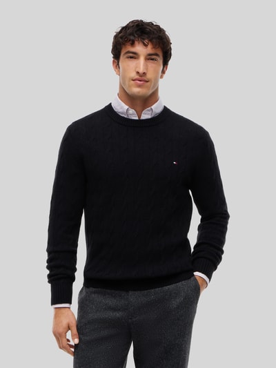 Tommy Hilfiger Regular Fit Pullover aus reiner Schafswolle Black 4
