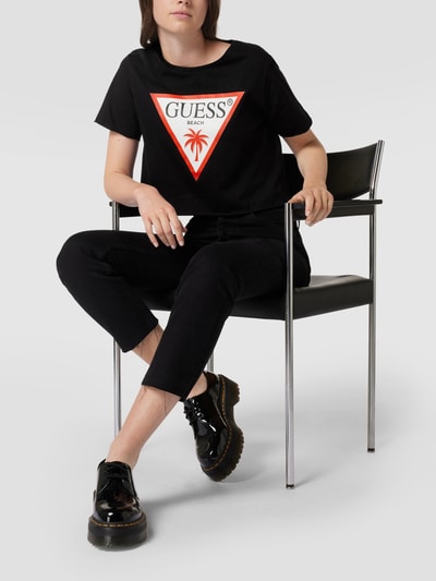 Guess T-shirt z nadrukiem z logo Czarny 1