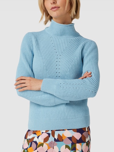 Marc Cain Strickpullover mit Label-Applikation Bleu 4