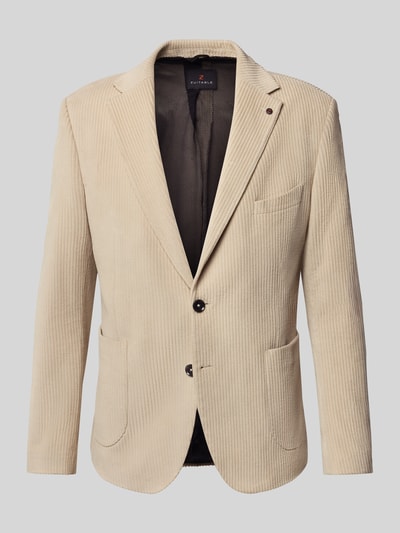 Zuitable Slim Fit 2-Knopf-Sakko aus Cord mit Reverskragen Beige 2