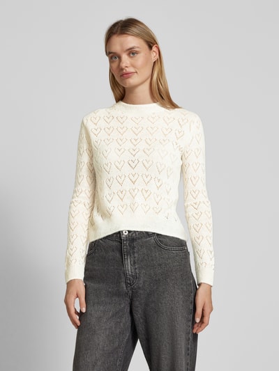 Mango Strickpullover mit gerippten Abschlüssen Modell 'LARS' Offwhite 4