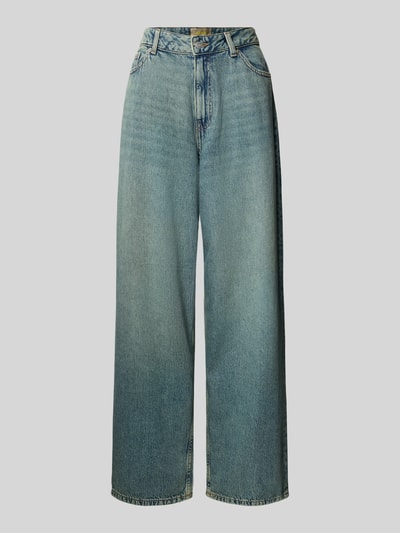 Produktfoto, Wide Fit Jeans im 5-pocketmodel model 'Kyoto' van JJXX, puur katoen, knoop- en ritssluiting, lichte blauwe kleur, dames jeans
