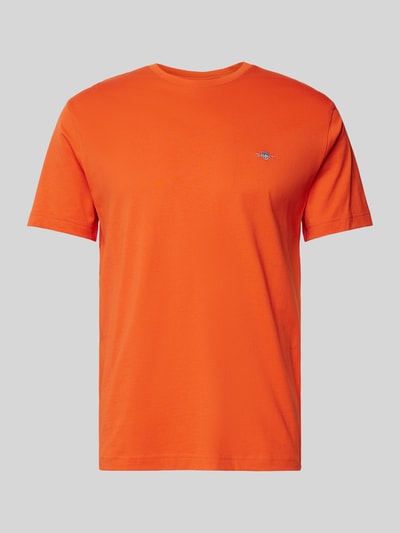 Gant Regular fit T-shirt in gemêleerde look Oranje - 2