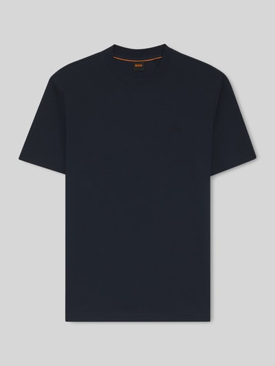 Produktfoto, Regular Fit T-Shirt aus reiner Baumwolle Modell 'TE_INTERLOCK' von BOSS Orange in Optik: Unifarben mit Label-Stitching-Applikation, Rundhals-Ausschnitt, Ärmelform: Kurzarm, Materialverarbeitung: Jersey, Herren T-Shirt