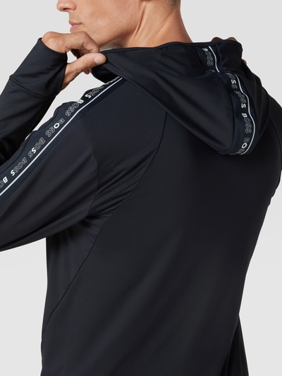 BOSS Green Sweatjacke mit Galonstreifen Modell 'Sicon Gym' Schwarz 3