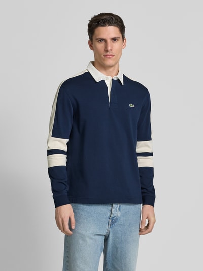 Lacoste Koszulka polo o kroju classic fit z długim rękawem Ciemnoniebieski 4