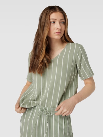 ONLY Blusenshirt mit Streifenmuster Modell 'NORA' Schilf 3
