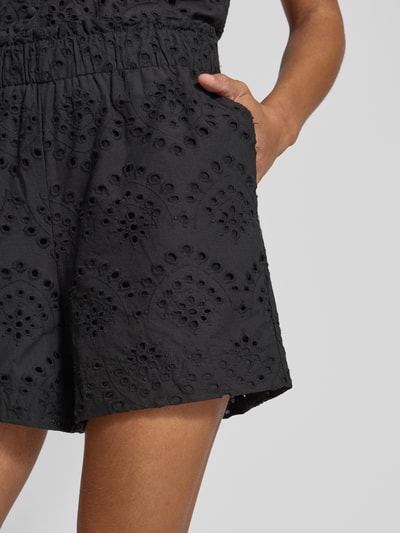 PIECES Regular Fit Shorts aus reiner Baumwolle Modell 'VILDE' Black 3