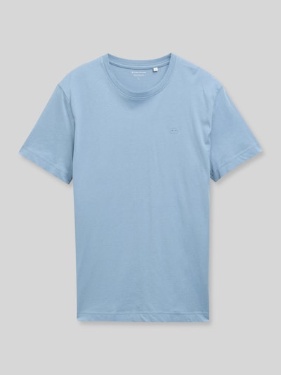 Produktfoto, Regular Fit T-Shirt aus reiner Baumwolle von Tom Tailor in Optik: Unifarben, Logo-Stitching, Rundhals, Kurzarm, Jersey