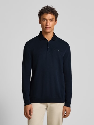 bugatti Slim fit poloshirt met labeldetail Marineblauw - 4