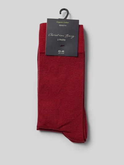 Christian Berg Men Socken mit Label-Detail Bordeaux 3