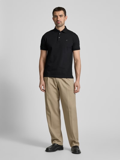 BOSS Regular fit poloshirt met logostitching, model 'Parris' Zwart - 1