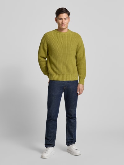 JAKE*S STUDIO MEN Gebreide pullover met ronde hals Groen gemêleerd - 1