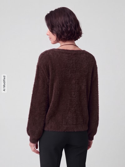 Garcia Regular Fit Pullover mit Viskose-Anteil Mittelbraun 5