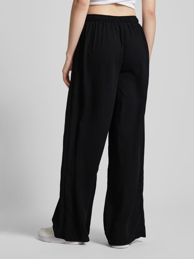 REVIEW Relaxed fit stoffen broek met elastische band Zwart - 5