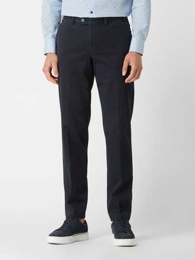 Hiltl Regular fit chino met stretch, model 'Peaker' Marineblauw - 4