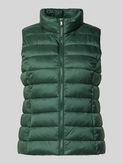 Jake*s Casual Gilet met opstaande kraag en ritszakken Donkergroen - 2
