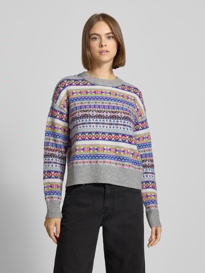 Levi's® Gebreide pullover van wolmix met ronde hals Middengrijs - 4