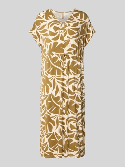 Soyaconcept Midikleid mit Kordelzug und V-Ausschnitt Modell 'MARICA' Khaki 2