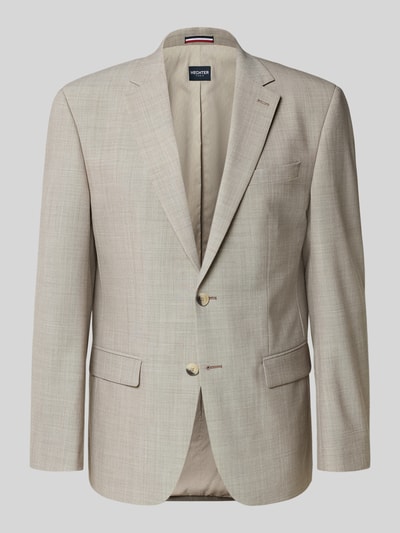 Produktfoto, Regular Fit 2-Knopf-Sakko mit Pattentaschen von HECHTER PARIS in Beige, feine Struktur, Material-Mix mit Schurwolle-Anteil.
