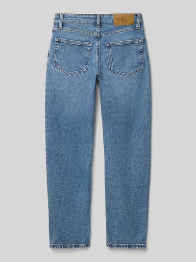 Calvin Klein Jeans Jeansy o kroju straight fit z detalem z logo Niebieski 3