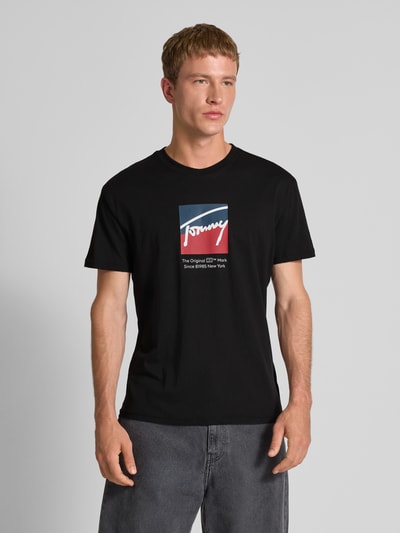 Tommy Jeans T-shirt o kroju regular fit z czystej bawełny Czarny 4