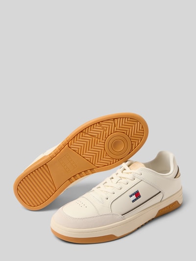 Produktfoto, Sneaker aus suède mit logoprint van Tommy Jeans, beige en wit met rubberen zool, heren sneakers
