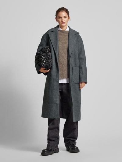 Pieces Oversize Fit Mantel mit Reverskragen Modell 'JILI' Anthrazit 1