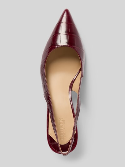 Lauren Ralph Lauren Slingback pumps van leer met naaldhak, model 'LOLAH II' Bordeaux - 3
