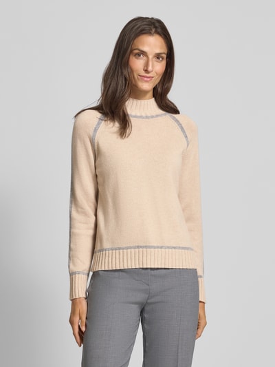 Max Mara Studio Regular Fit Strickpullover aus Woll-Kaschmir-Mix Modell 'PESCARA' Beige Melange 4