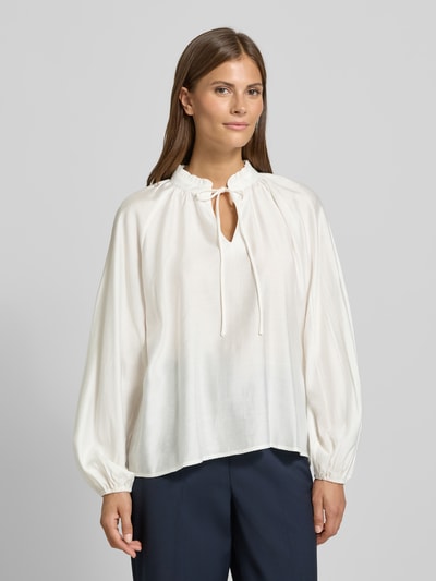 ICHI Regular Fit Bluse mit Schlüsselloch-Ausschnitt Modell 'KARLANI' Offwhite 4