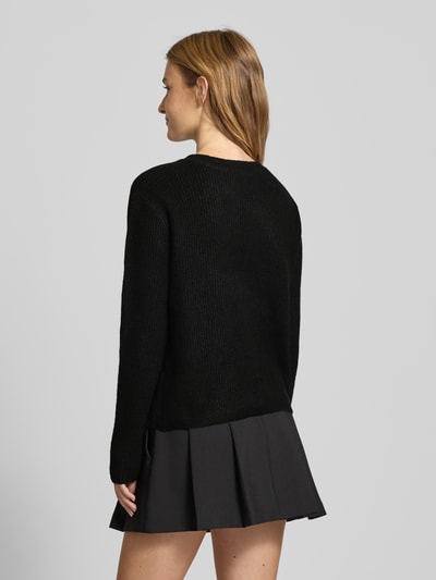 Pieces Regular Fit Strickjacke mit Woll-Anteil Modell 'SILLY' BLACK 5