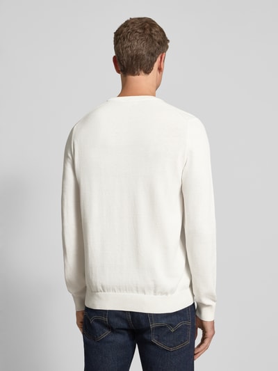 Lacoste Regular fit gebreide pullover van katoenmix  Offwhite - 5