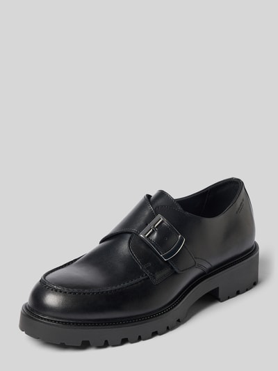Produktfoto, schwarzer Loafer aus echtem Rindsleder Modell 'KENOVA' von Vagabond, glatte Oberfläche, silberne Schnalle, Damen Loafer von Vagabond