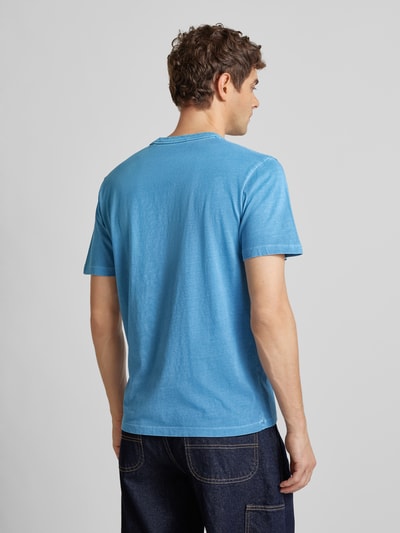 Pepe Jeans T-shirt met labelstitching, model 'Aris' Blauw - 5