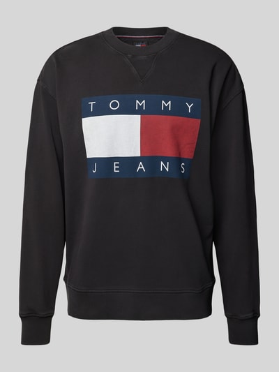 Tommy Jeans Relaxed fit sweatshirt met labelprint Zwart - 2