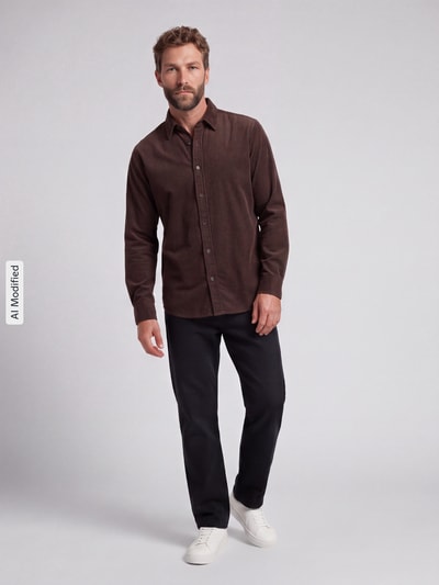 G-Star RAW Regular Fit Freizeithemd aus reiner Baumwolle Dunkelbraun 1